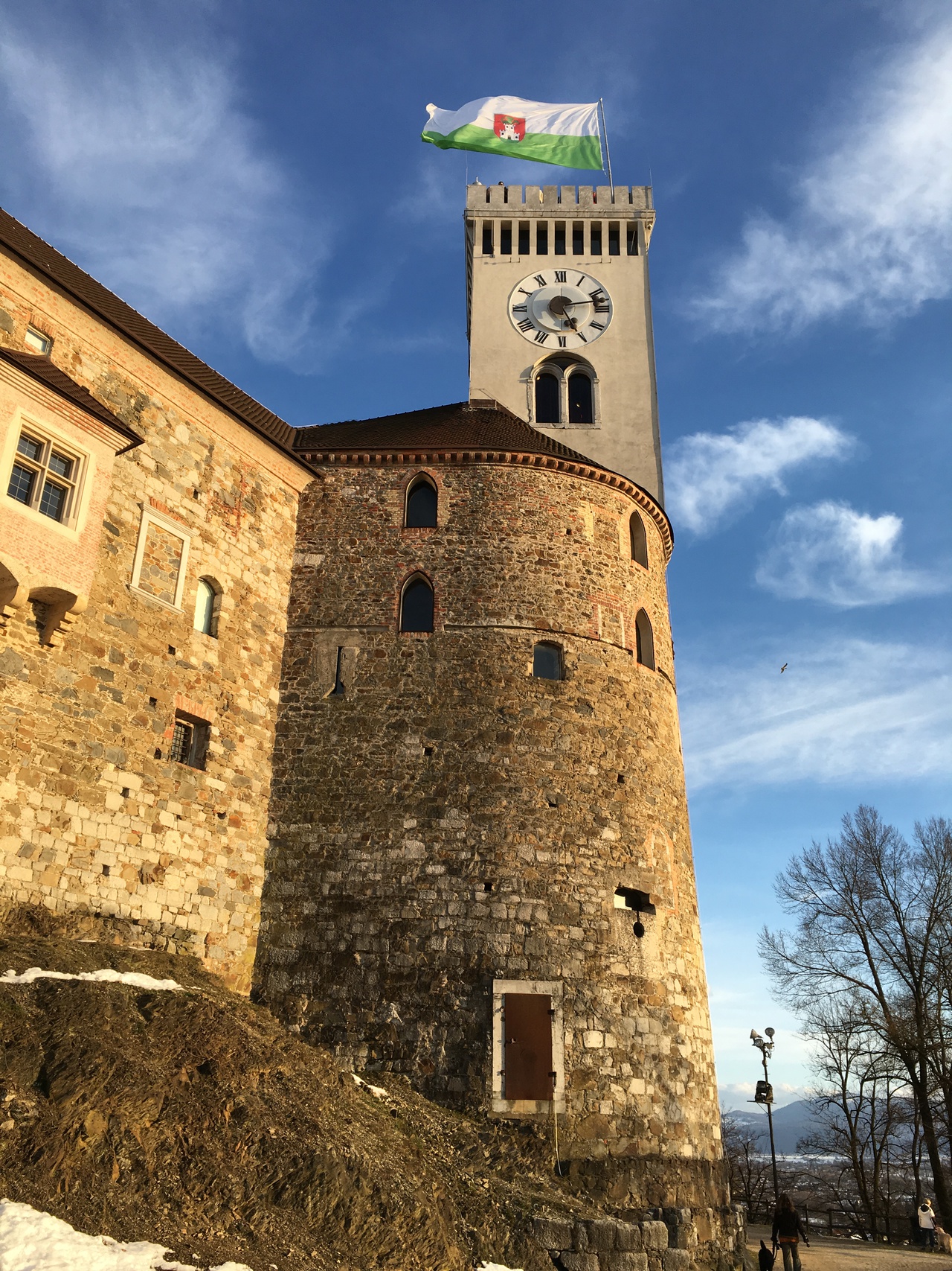 A tower as part of the castle in Ljubljana, Slovenia