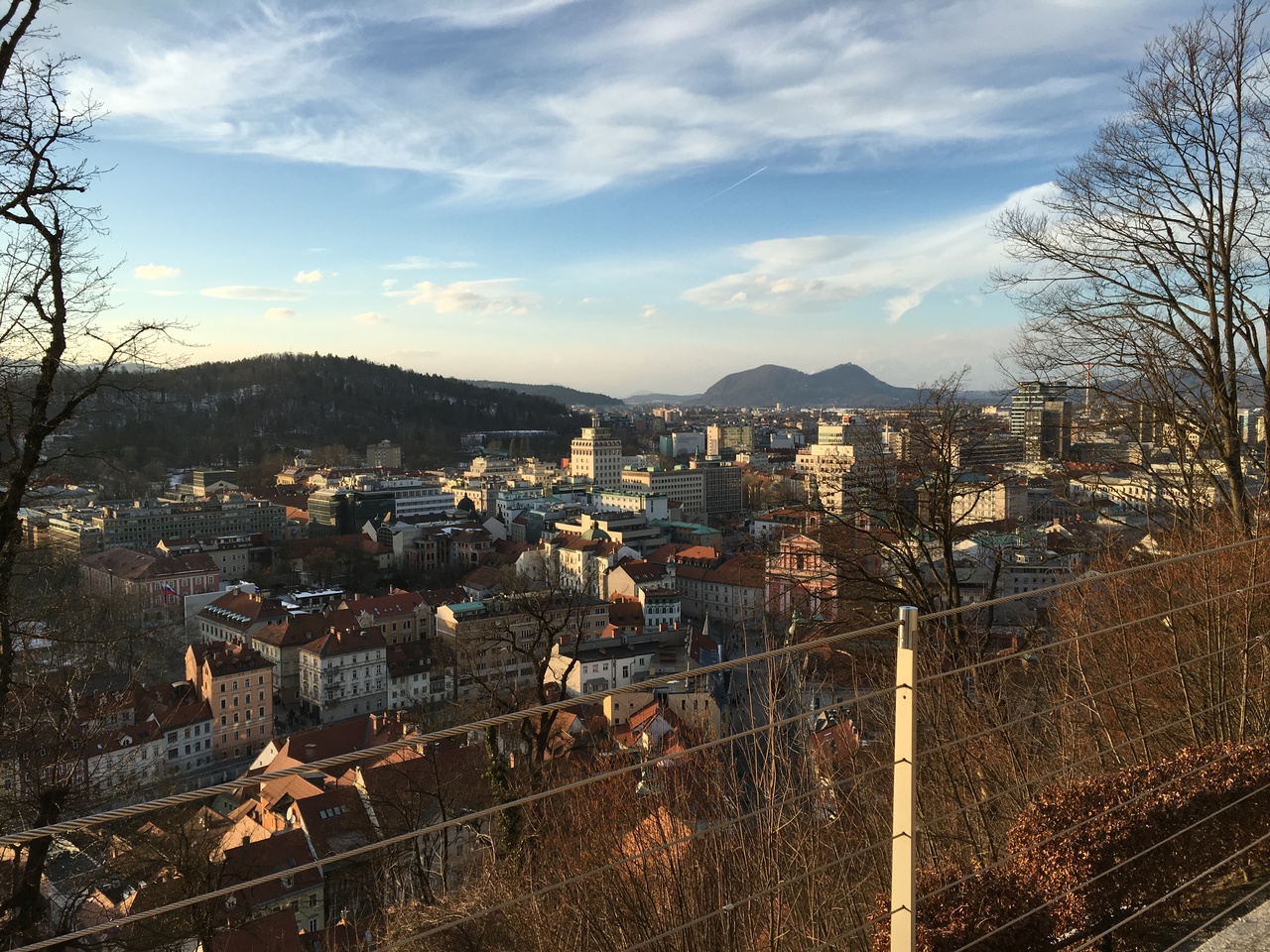 View of some part of Ljubljana, taken from the castle hill in the afternoon sun